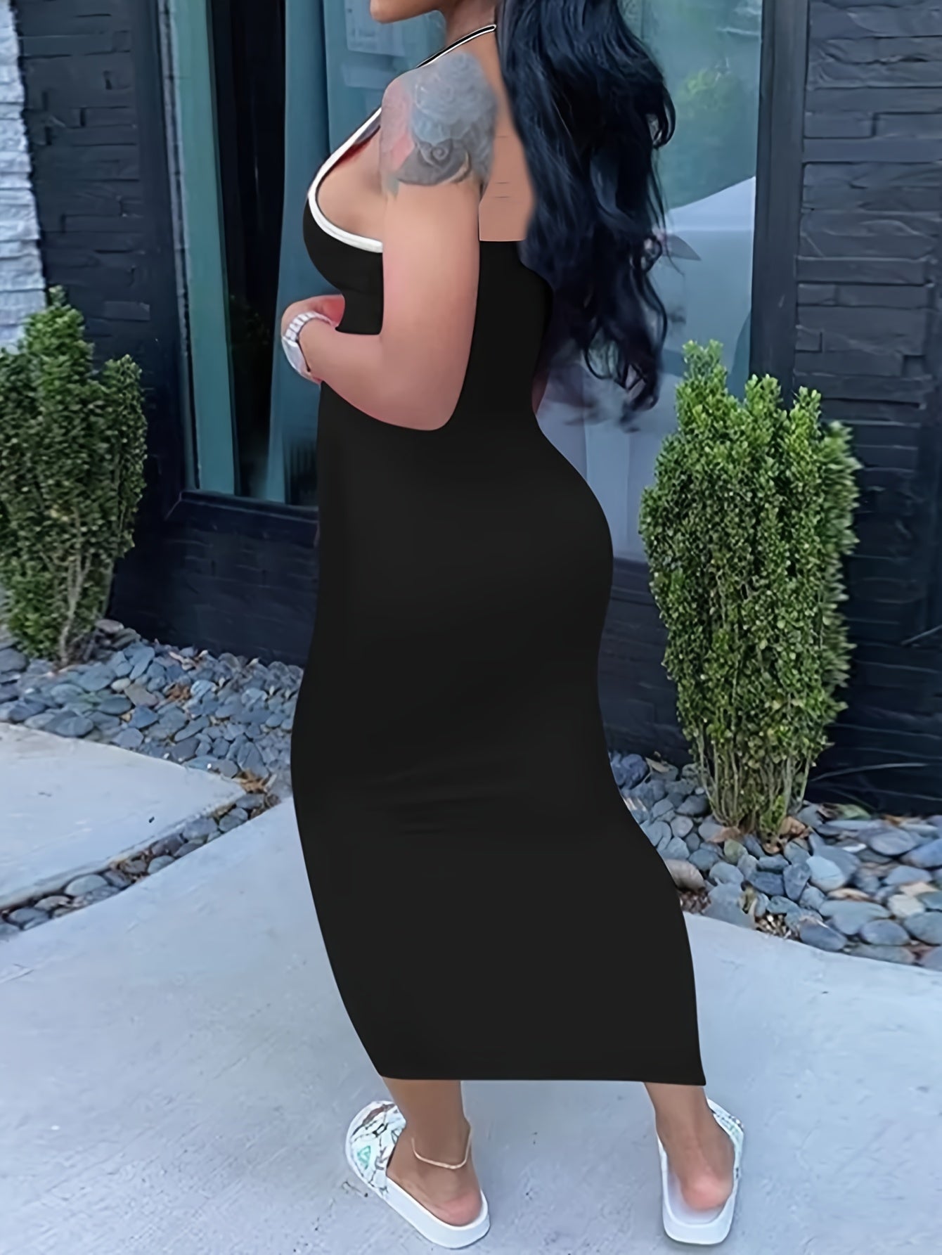 Poker & Letter Motif Sleeveless Tank Dress