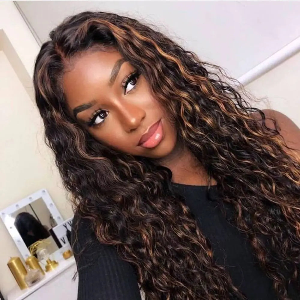 HD Lace Wig 100% Virgin Human Hair Highlight Transparent Lace Front Wig Original Human Hair Women Wig Natural Hair