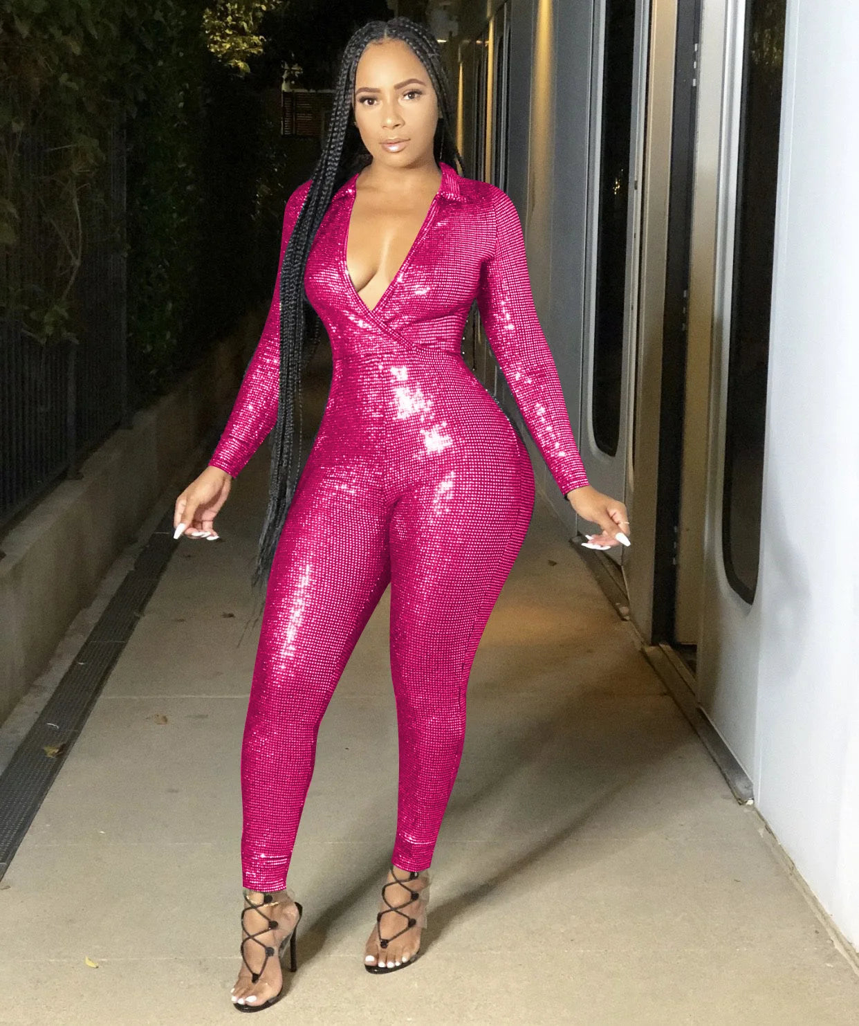 Long Sleeve Club Bodycon Jumpsuit