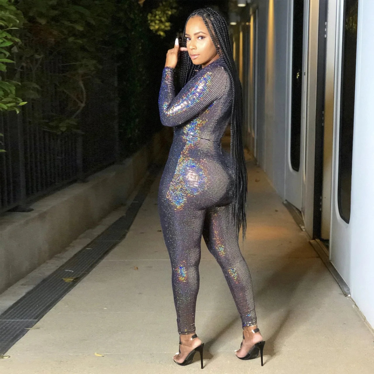 Long Sleeve Club Bodycon Jumpsuit