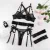 2024 Hot See Through Erotic Lingerie Nude Fine Mesh Sexy Costumes Women Lingerie Set Transparent Underwear