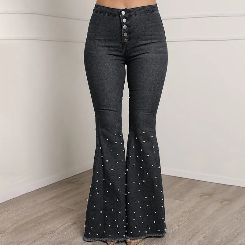 Hot Selling Ladies Denim Blue Jeans Women's High Waist Skinny Trousers