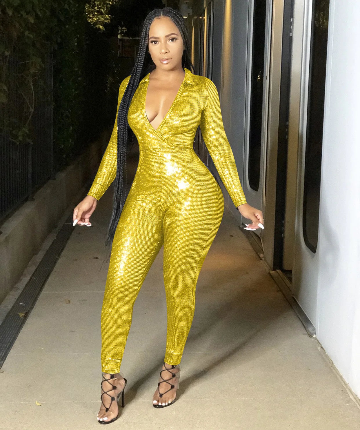 Long Sleeve Club Bodycon Jumpsuit