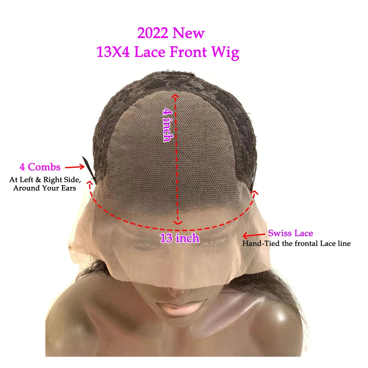 Auburn Body Wave Glueless Lace Wig with Bangs