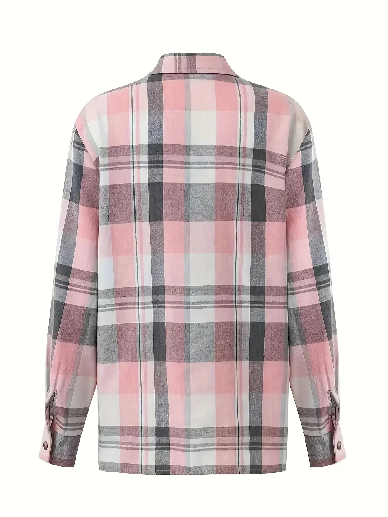 Plus Size Plaid Printed Long Sleeve Shirt