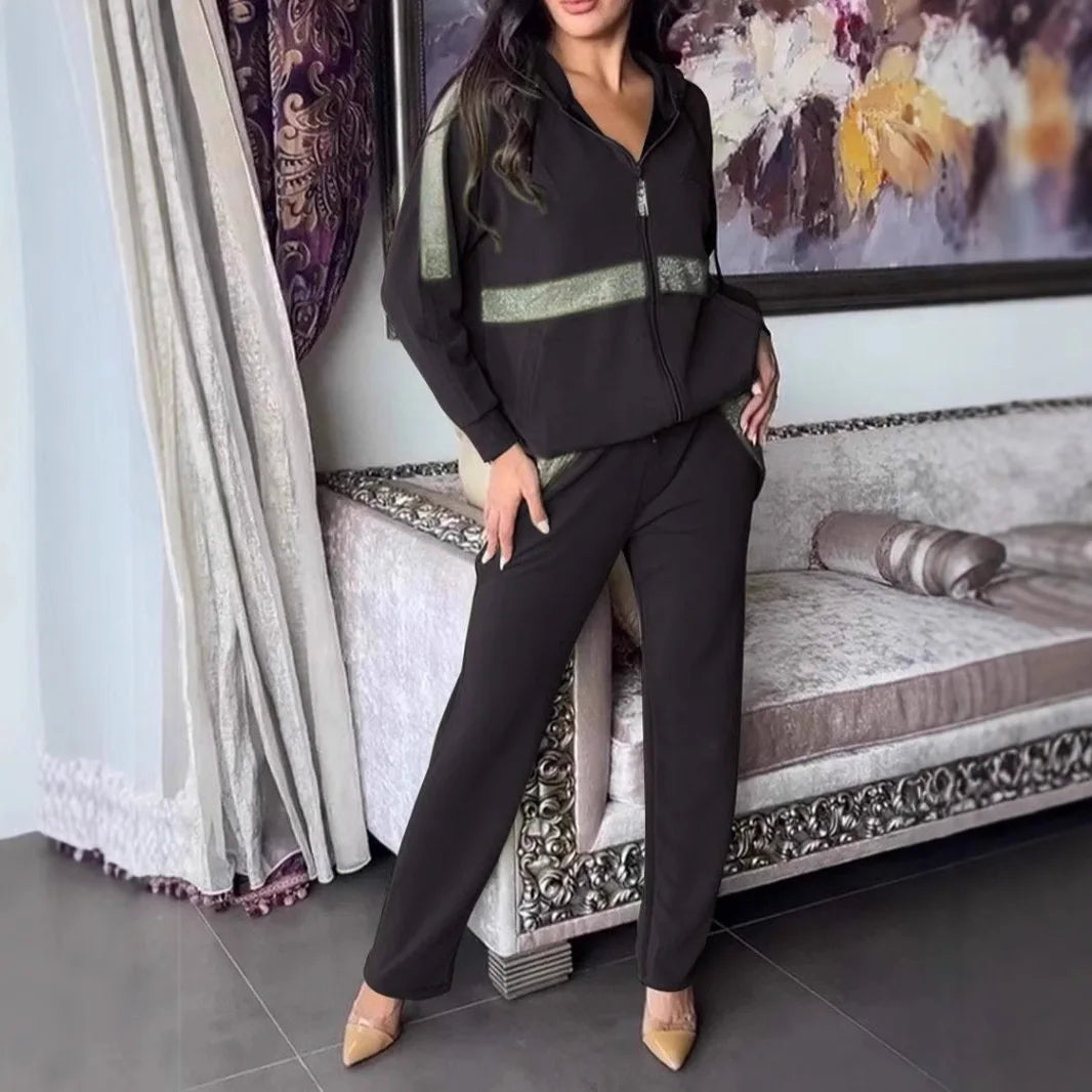 2025 New Autumn and Winter Fashion Casual Long-sleeved Trousers Sweatshirt Trousers 2-piece Set Костюм Женский Летний