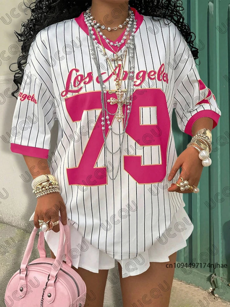 Los Angeles 79 V-Neck Stripe Tee