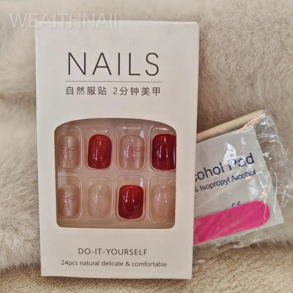 24 Pcs Green Solid Color Finger Nails Simple Press on Acrylic Nails for Gluing Ready Square Nail Tips Realistic False Nails 2025