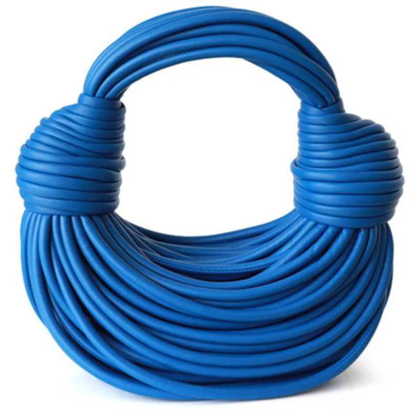 Handbags for Women 2025 New in Gold Luxury Designer Brand Handwoven Noodle Bags Rope Knotted Pulled Hobo Silver Evening Clutch