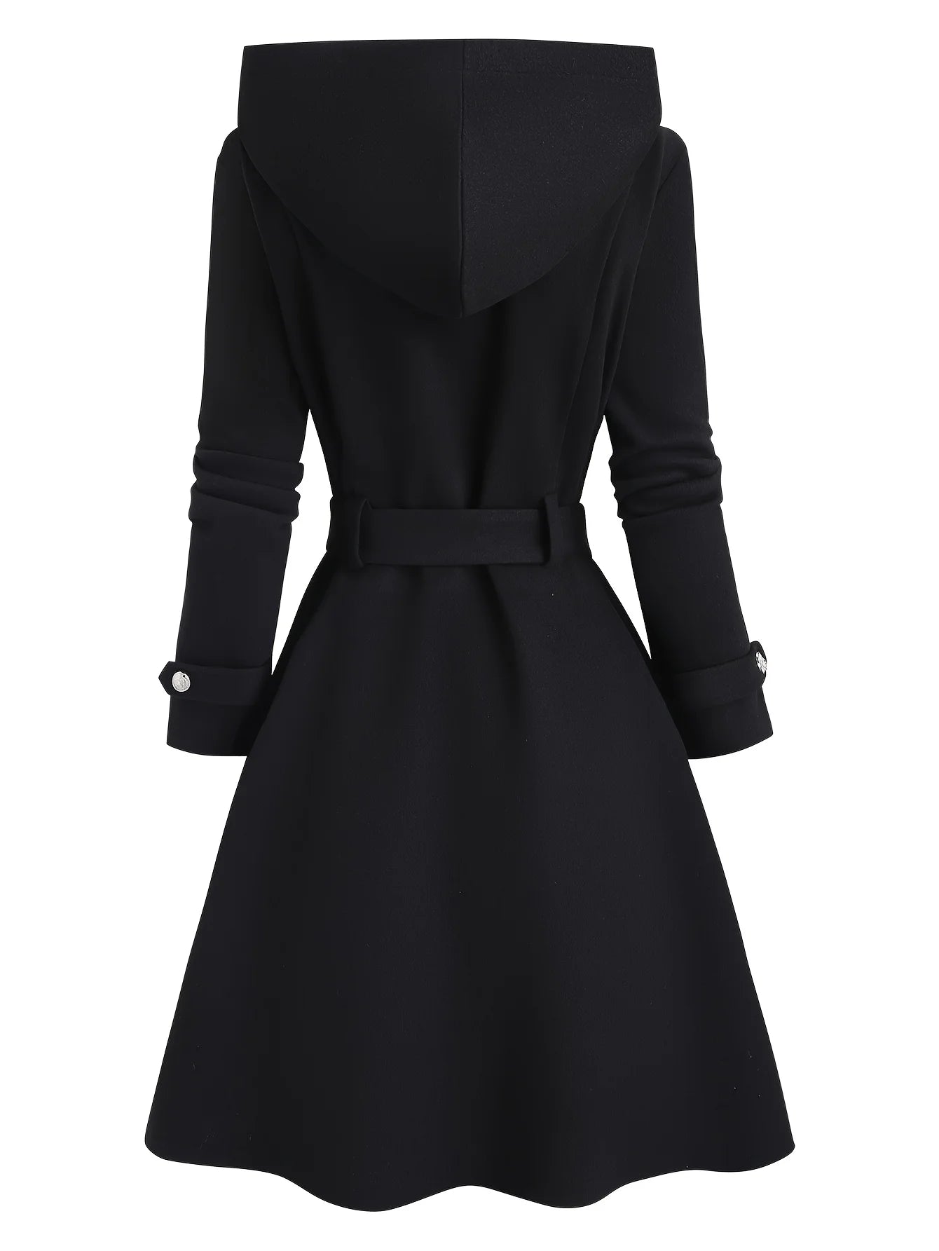 Double-Breasted Hooded Winter Jacket