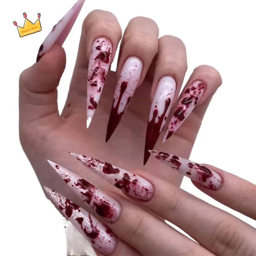 Visual Impact Halloween Press on Nails Various Styles Detachable Halloween Fake Nails Festive Atmosphere DIY