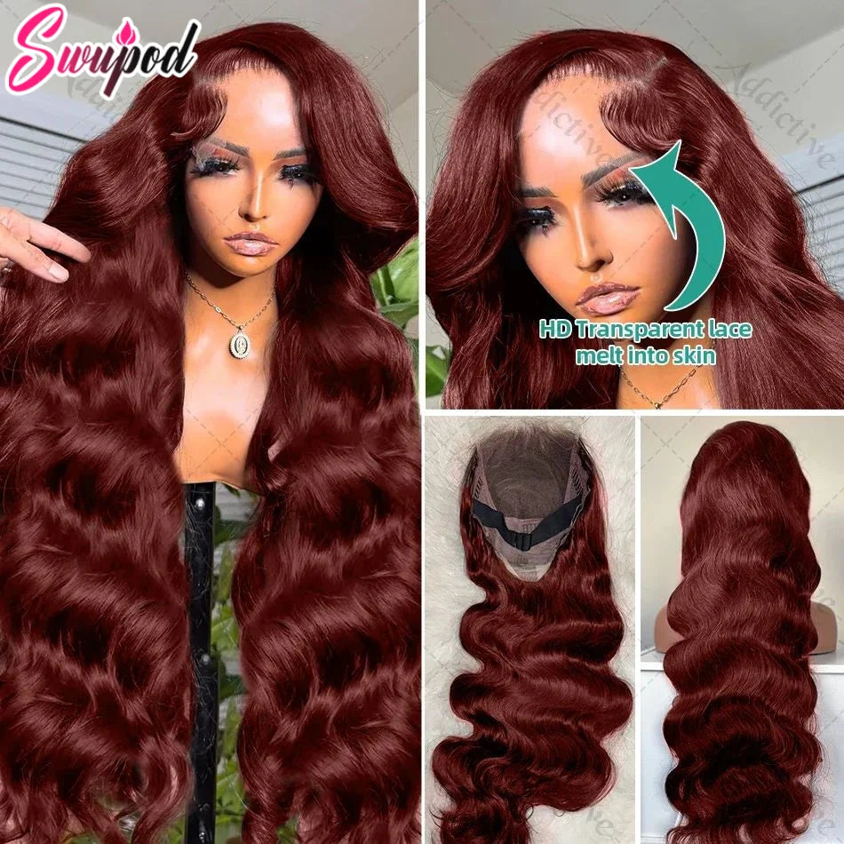 Brazilian Auburn Body Wave HD Lace Front Human Hair Wig (13x4 / 13x6, 250% Density)