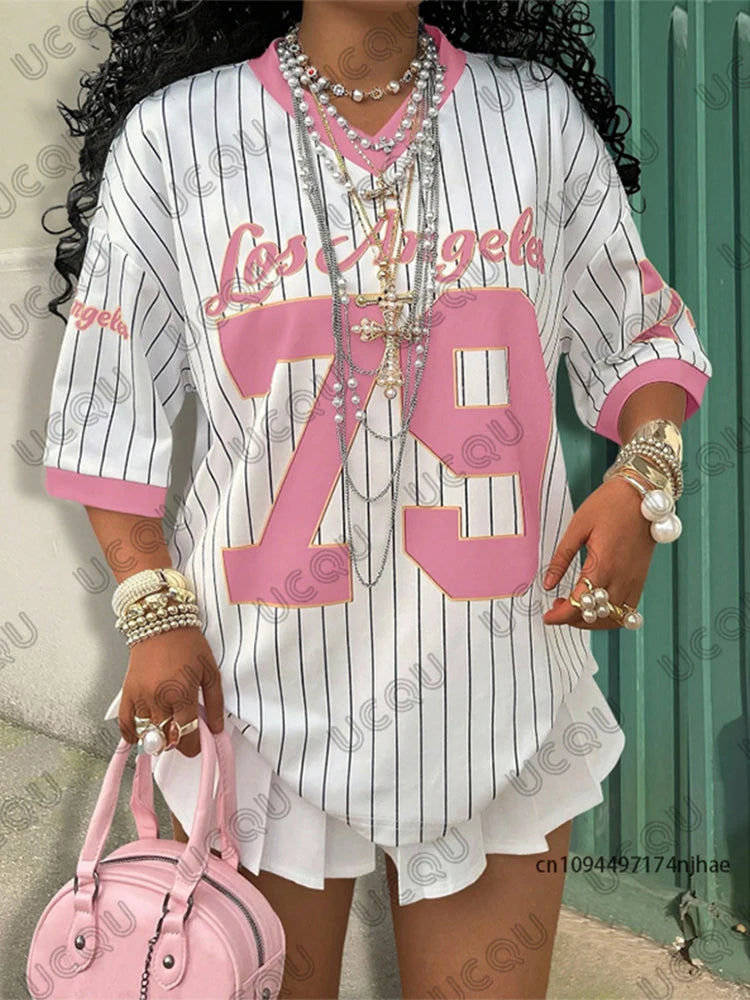 Los Angeles 79 V-Neck Stripe Tee