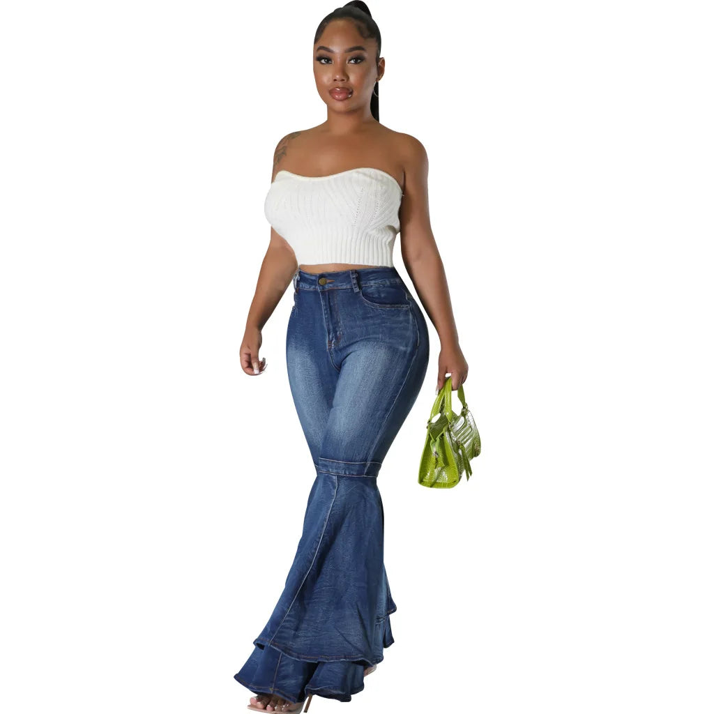 AuraFlex Bell-Bottom Denim