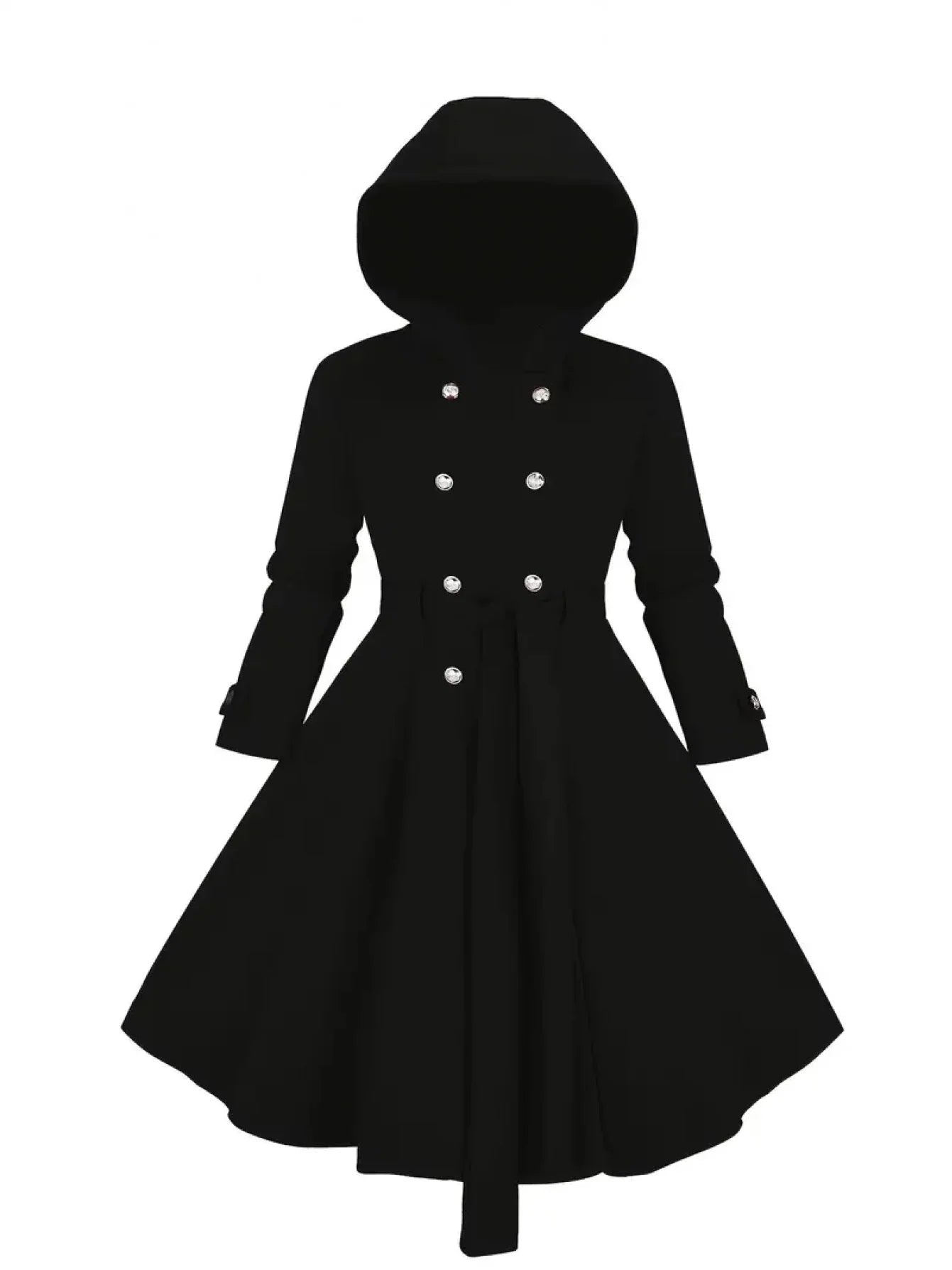 Double-Breasted Hooded Winter Jacket