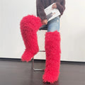 Over The Knee  Thigh High Mongolian Fur Boots Faux Tall Boots for Women