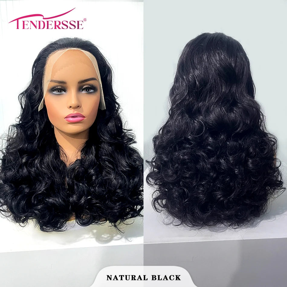 100% Brazilian Hair Super Double Drawn Bouncy Loose Body Wave Glueless 13X4 Lace Frontal Human Hair Wigs For Girls 250 Density