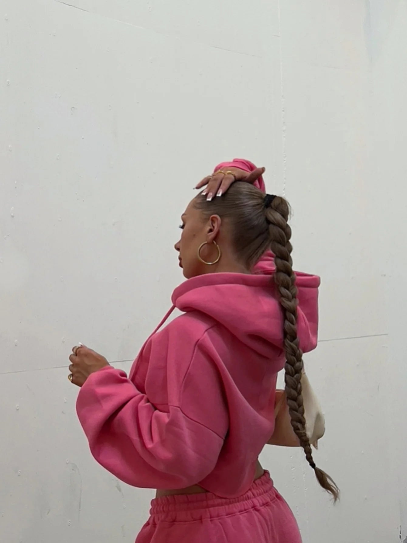 Women Hooded Zip-up Cropped Sweatshirt and Long Pants 2 Piece Sets 2025 Autumn Casual Hoodies Sweatpants Suit Tracksuits