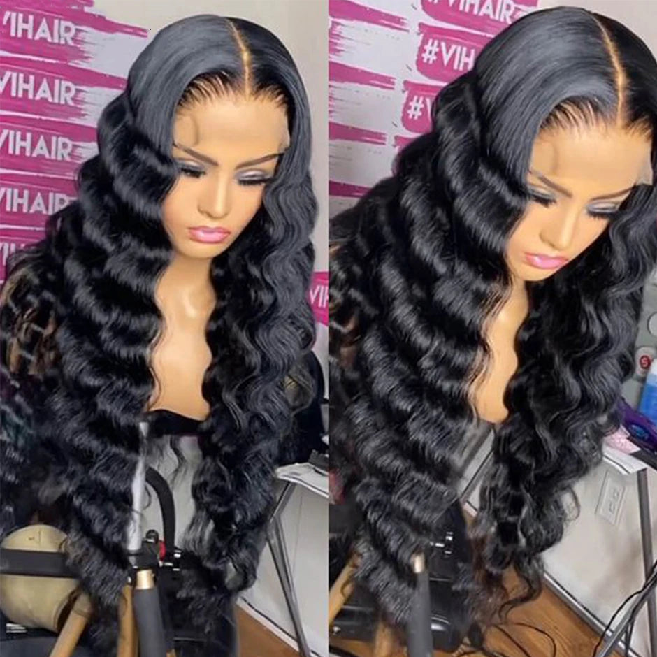 Yawawe Hair Glueless preplucked Deep wave human wigs ready to go HD lace frontal wig Wear Go human hair wigs for women