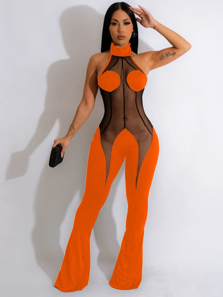 Luna Halter Lace Jumpsuit