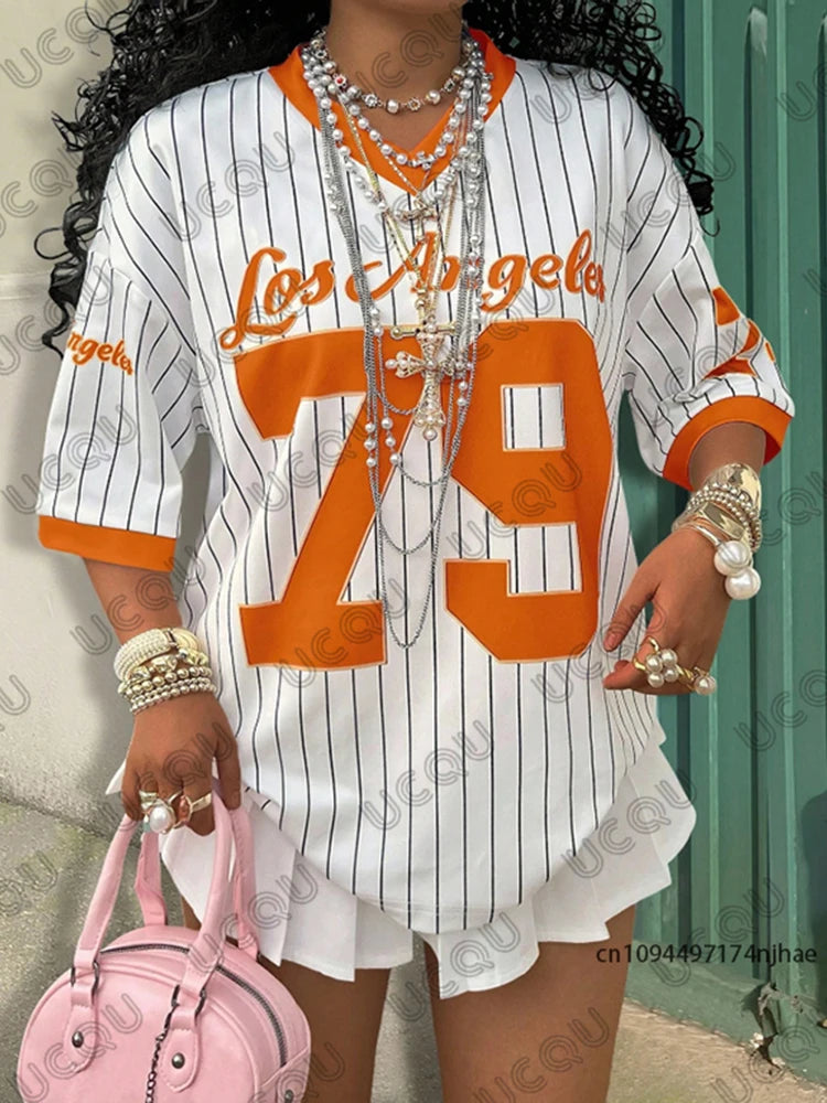 Los Angeles 79 V-Neck Stripe Tee