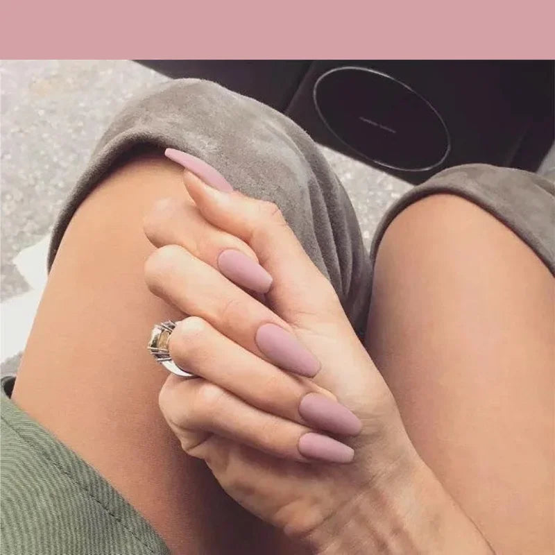 24pcs French Lemon Full Cover Artificial Fake Nails Art Seamless Removable Coffin False Nails With Glue Girls Press On Nail Tips