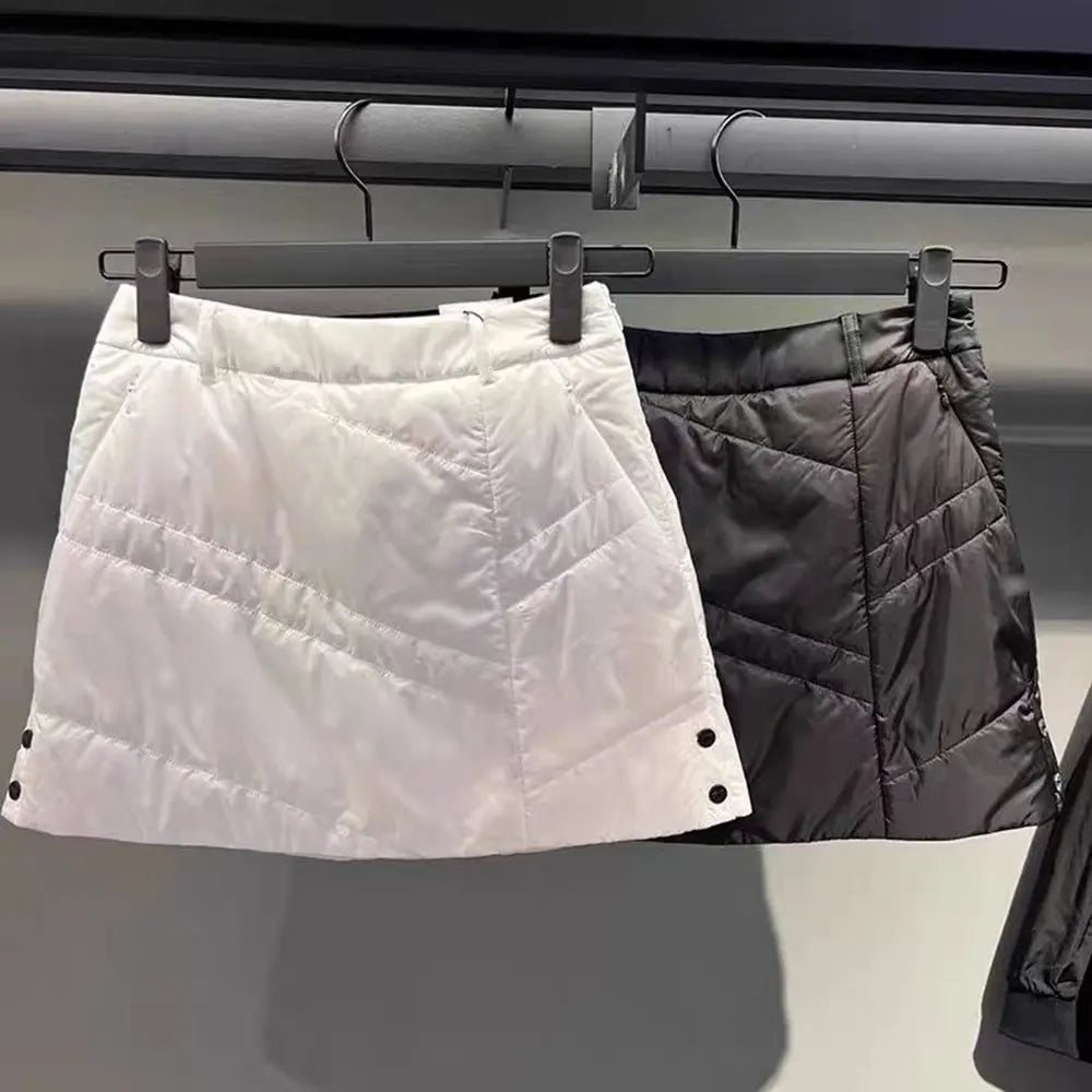 2025 New Women's Golf Skirt Autumn/Winter Down Skirt, Warm, Comfortable, Slim Fit Sports, with Inner Lining to Prevent Light Lea