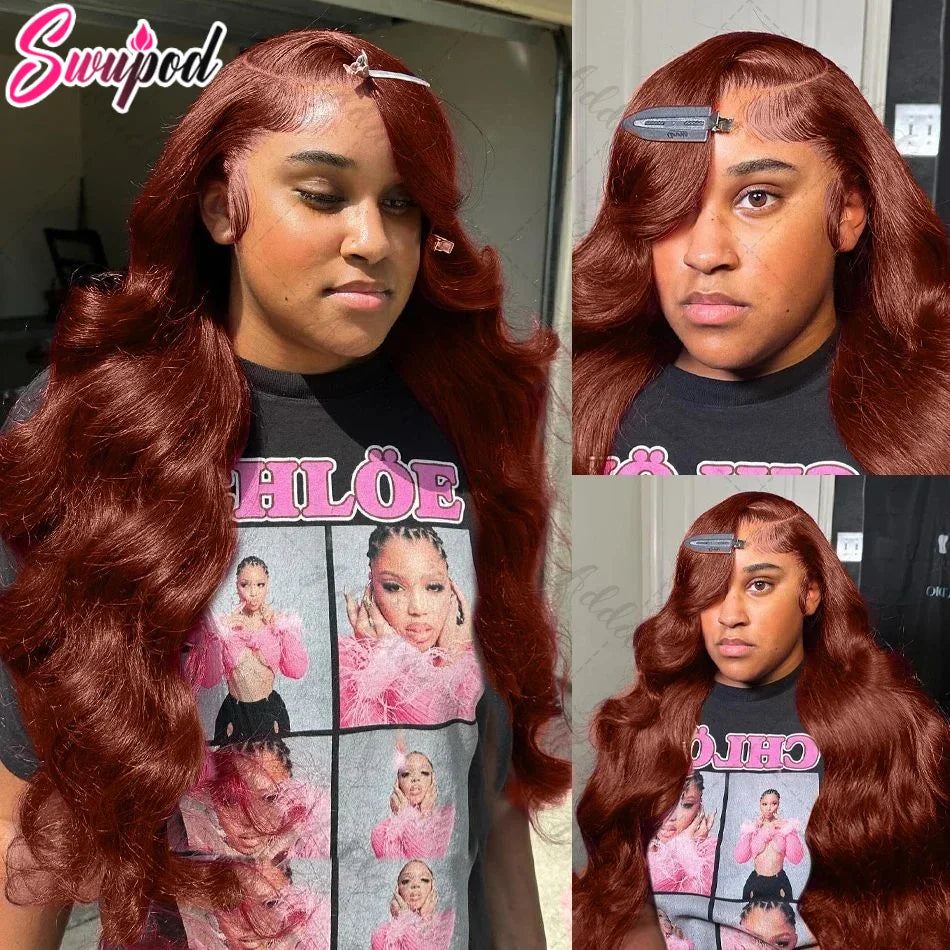 Brazilian Auburn Body Wave HD Lace Front Human Hair Wig (13x4 / 13x6, 250% Density)