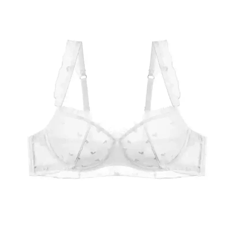 YUQI French Maid Lingerie Set Sexy Lace Underwear Heart-Shaped Push-Up Bra with Steel Rings, Anti-Sagging Bust Suppor Fort Women