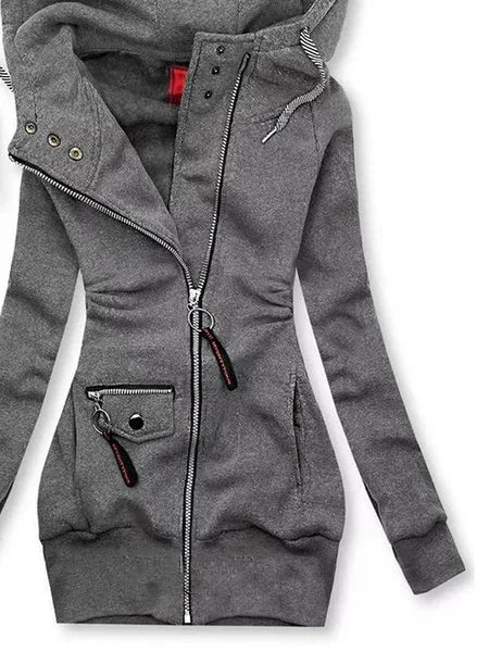 Women Oversize Hoodies Sweatshirts Pullovers Hoodie Female Patchwork Sweatshirt Autumn Warm Hoody Zipper UP Tops
