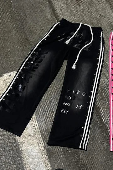 Y2k Sportswear Two Piece Set Men and Women Hip Hop Harajuku Retro Patch Print Oversized Hoodie Sweatshirt Punk Casual Sweatpants