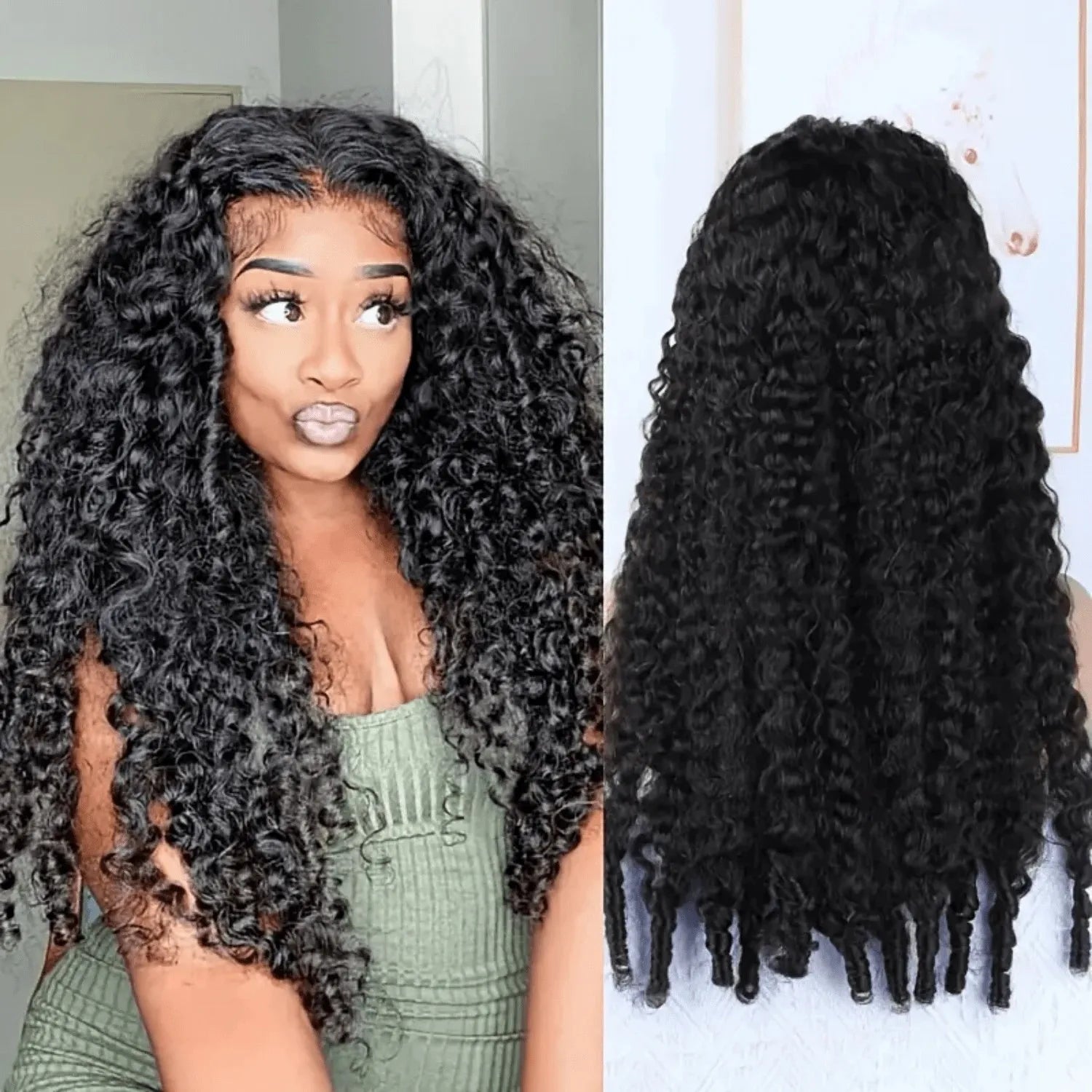 40 Inch 12A Burmese Curly Human Hair Wigs Brazilian Pixie Curls 250% Transparent Lace Frontal Wig For Women Burmese Curly Wig