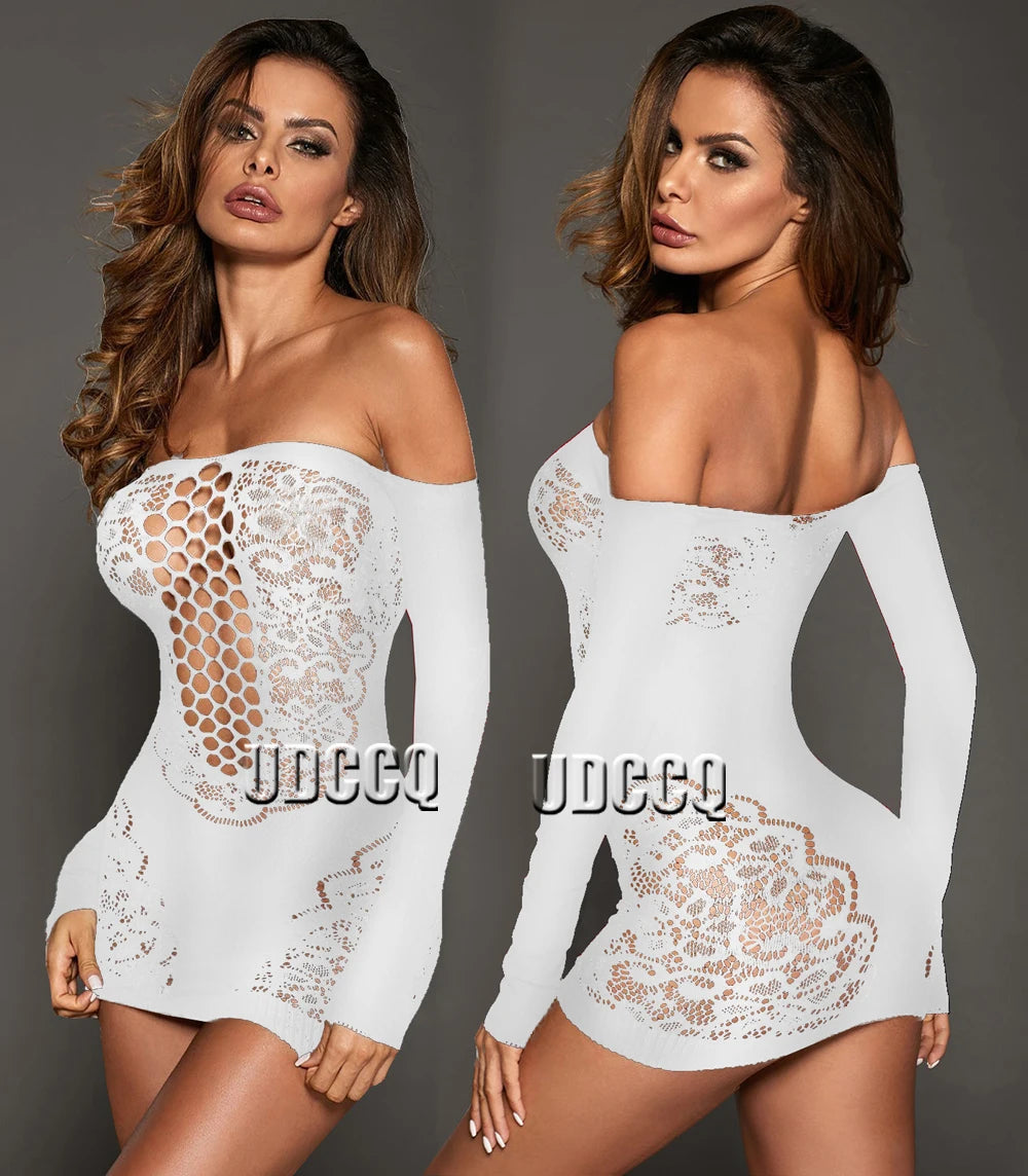 lingerie sexy hot erotic hot Babydoll Sexy  Lace HotErotic Langerie Plus Size Underwear Chemise Long sleeve intimates DRESS W358
