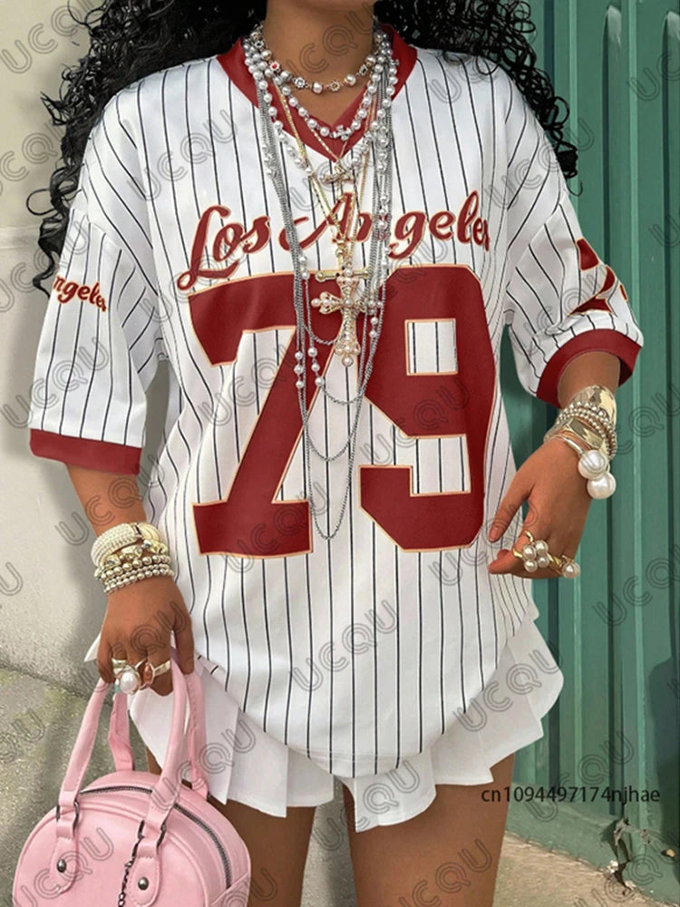 Los Angeles 79 V-Neck Stripe Tee