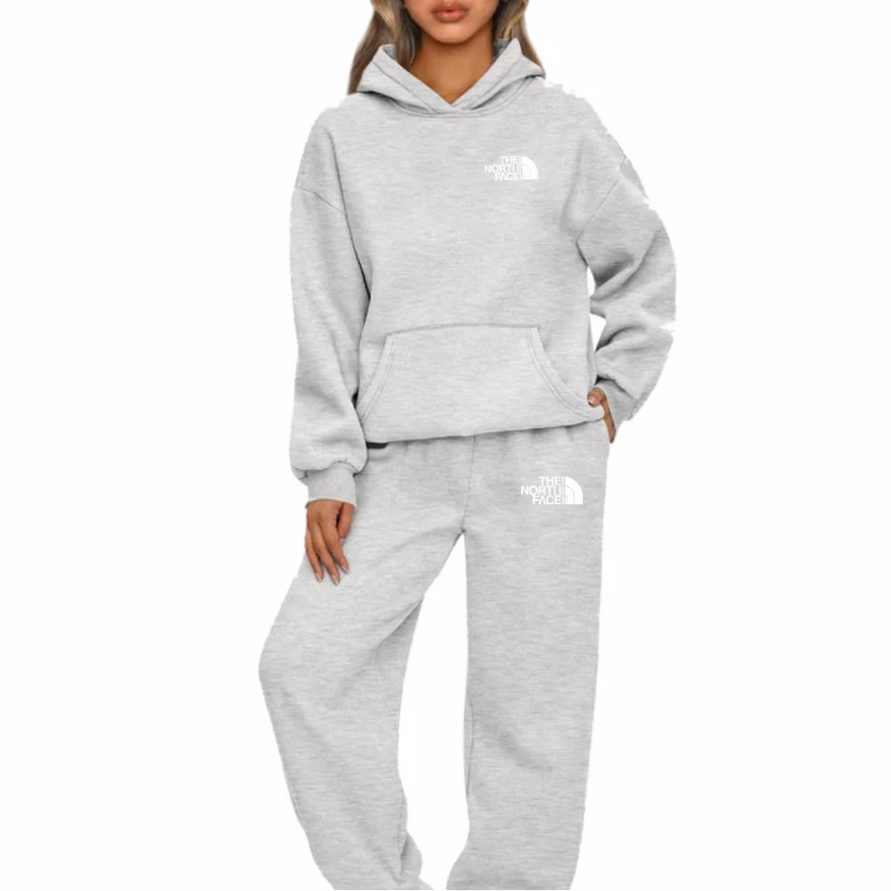 Women Hoodies Two Piece Sets High Quality Printing Hooded mans Sweatshirt Sweatpants Casual Suit Female Outwear and Trousers