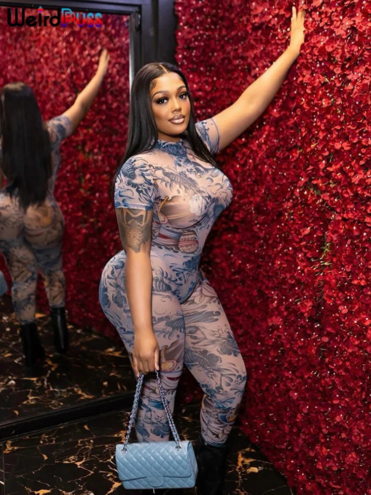 Dragon Flame See-Through Jumpsuit