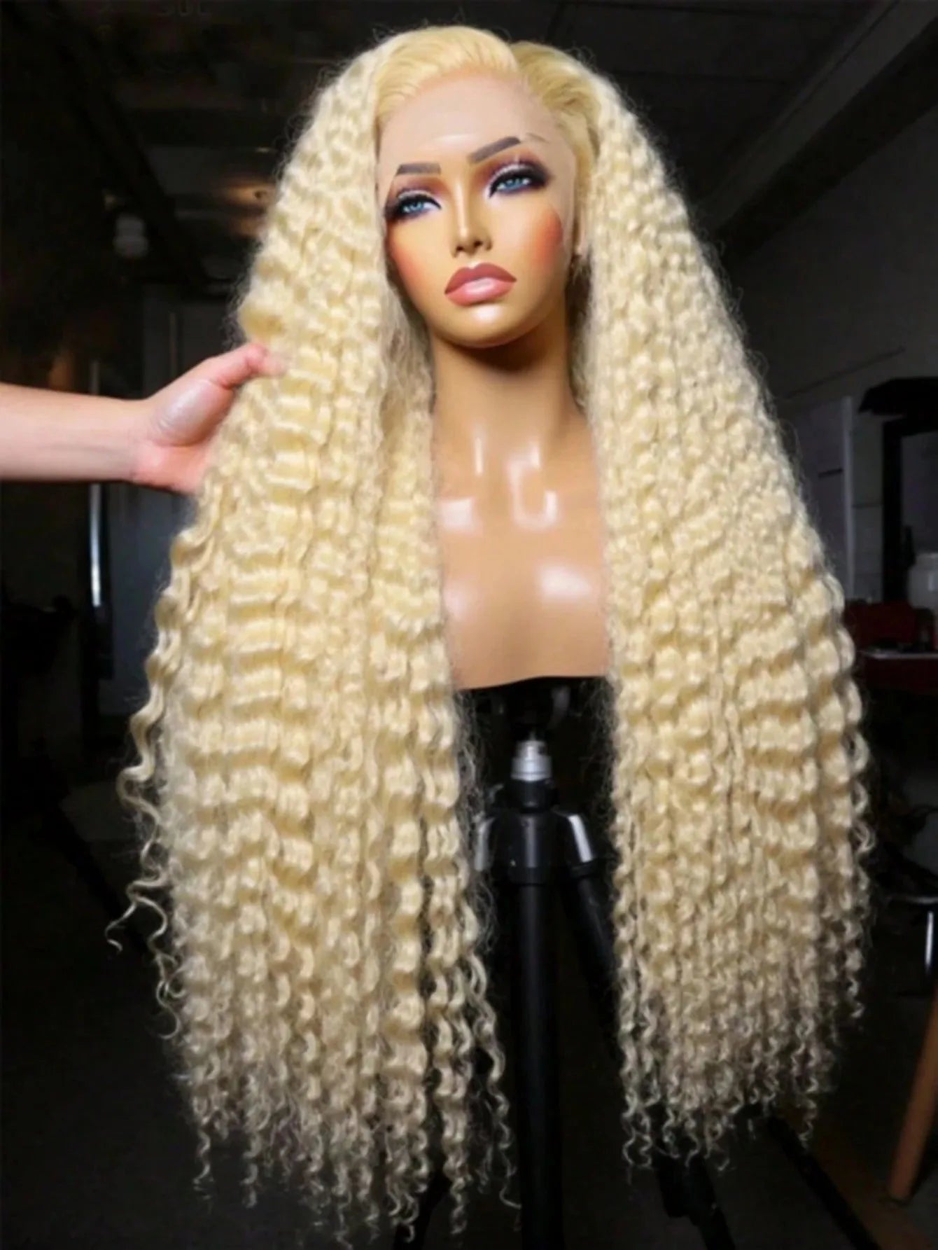 38 Inch Wigs Human Hair Blonde Lace Front Deep Wave 613 Blonde 13x6 hd lace 100% Human Hair Pre Plucked With Natural Hairline