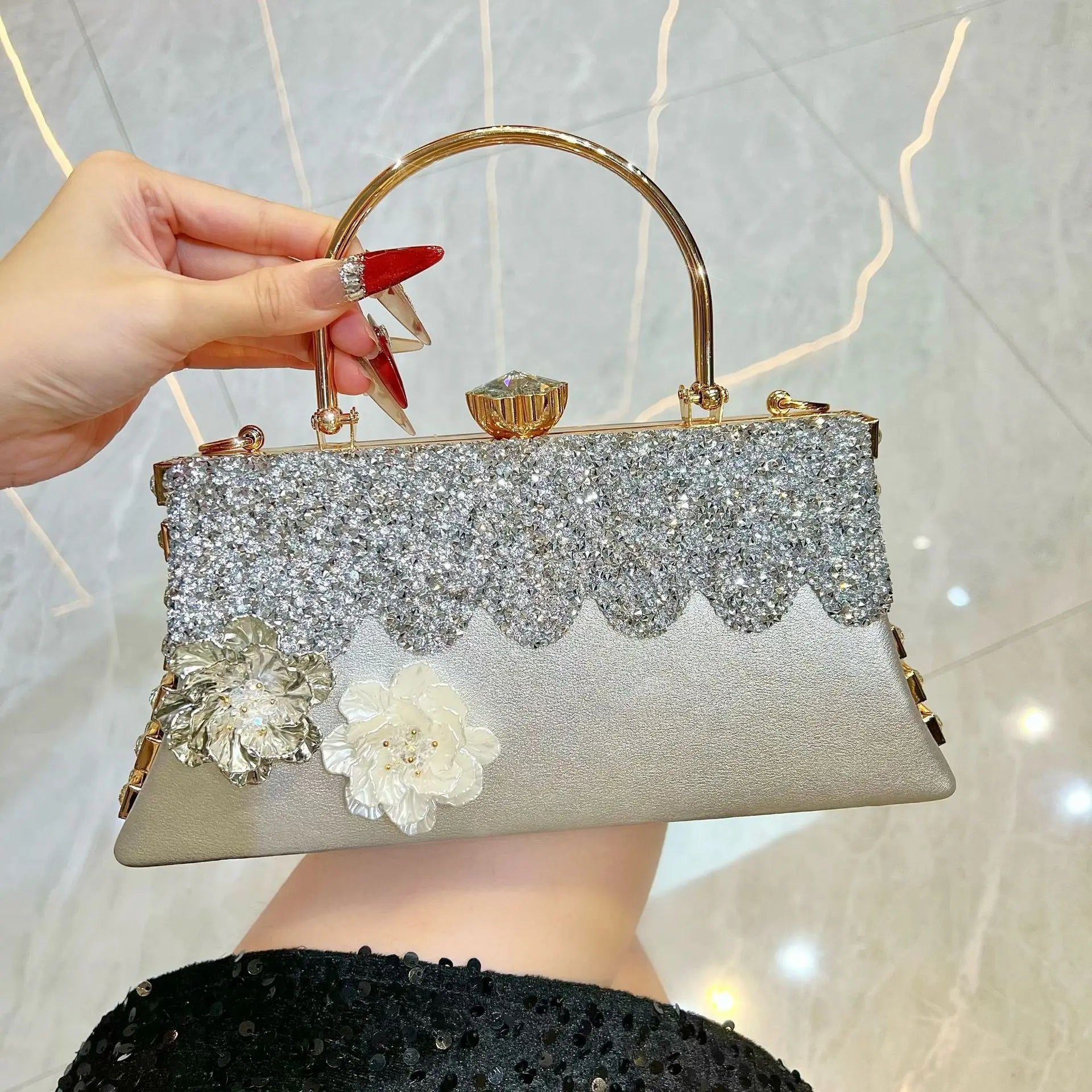 handbag fashionable and versatile dinner bag bridal bridesmaid handbag large-capacity light luxury messenger bag bag