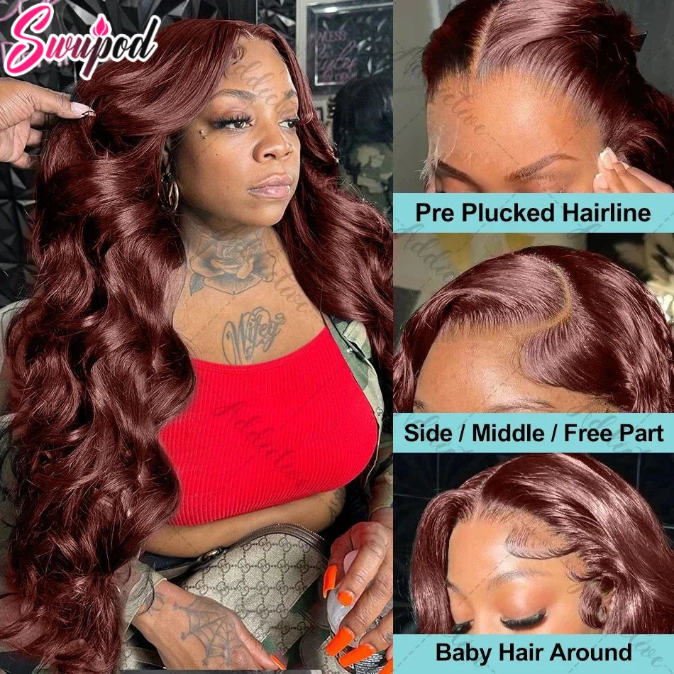 Brazilian Auburn Body Wave HD Lace Front Human Hair Wig (13x4 / 13x6, 250% Density)