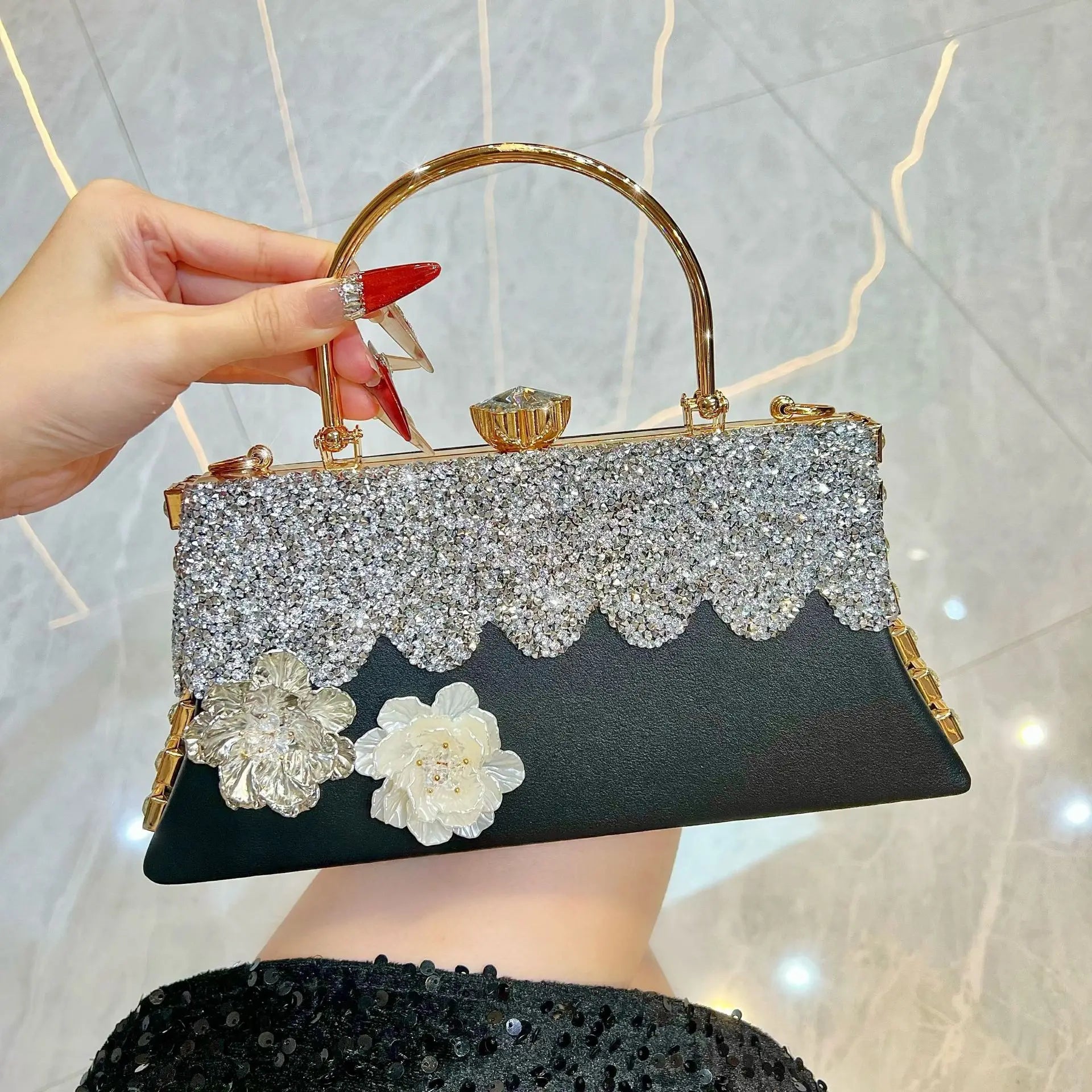 handbag fashionable and versatile dinner bag bridal bridesmaid handbag large-capacity light luxury messenger bag bag