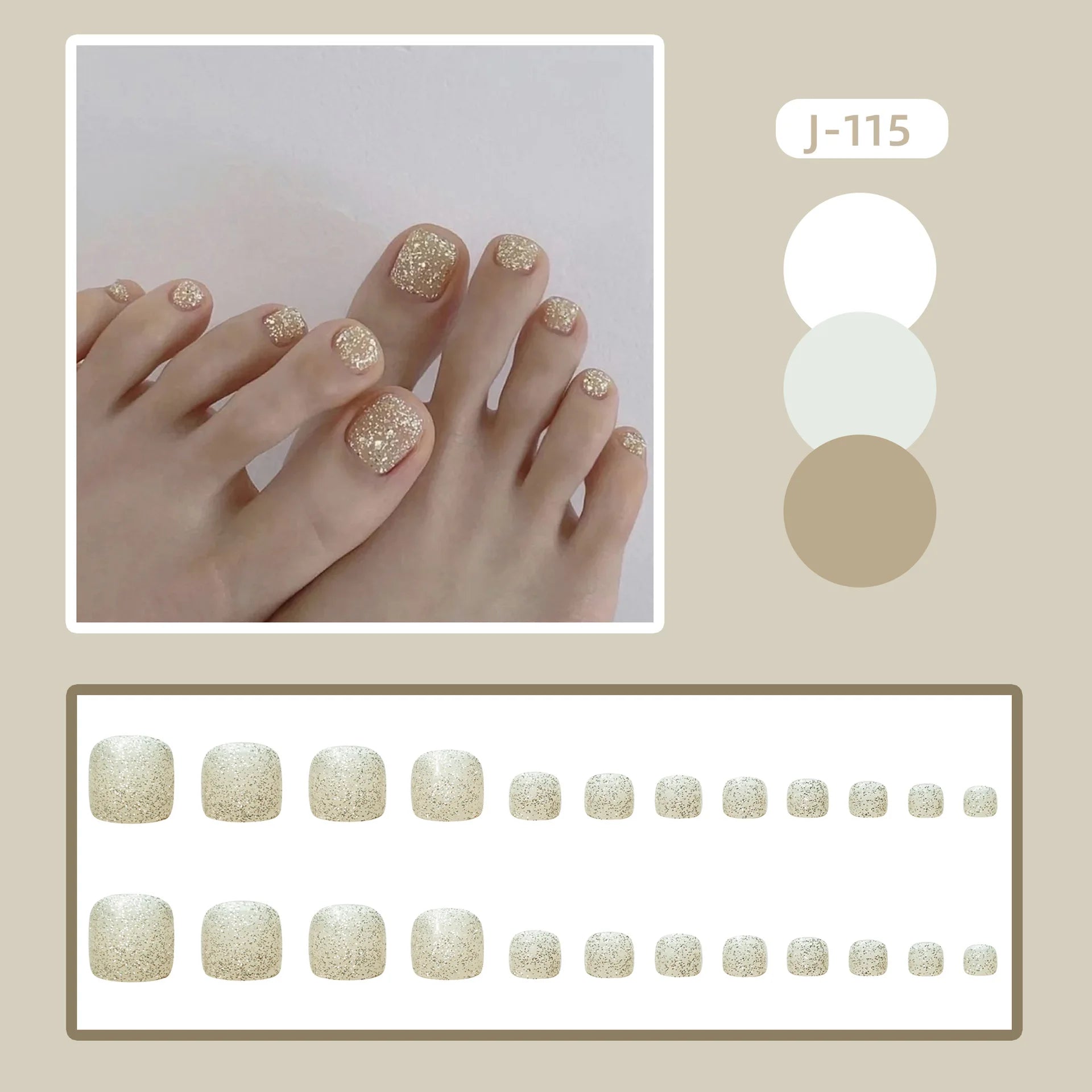 24Ps Glossy Lake Blue Press on Toe Nails Artificial Acrylic Fake Toenails Full Coverage Removable Wearable Toe Nail Art Finished