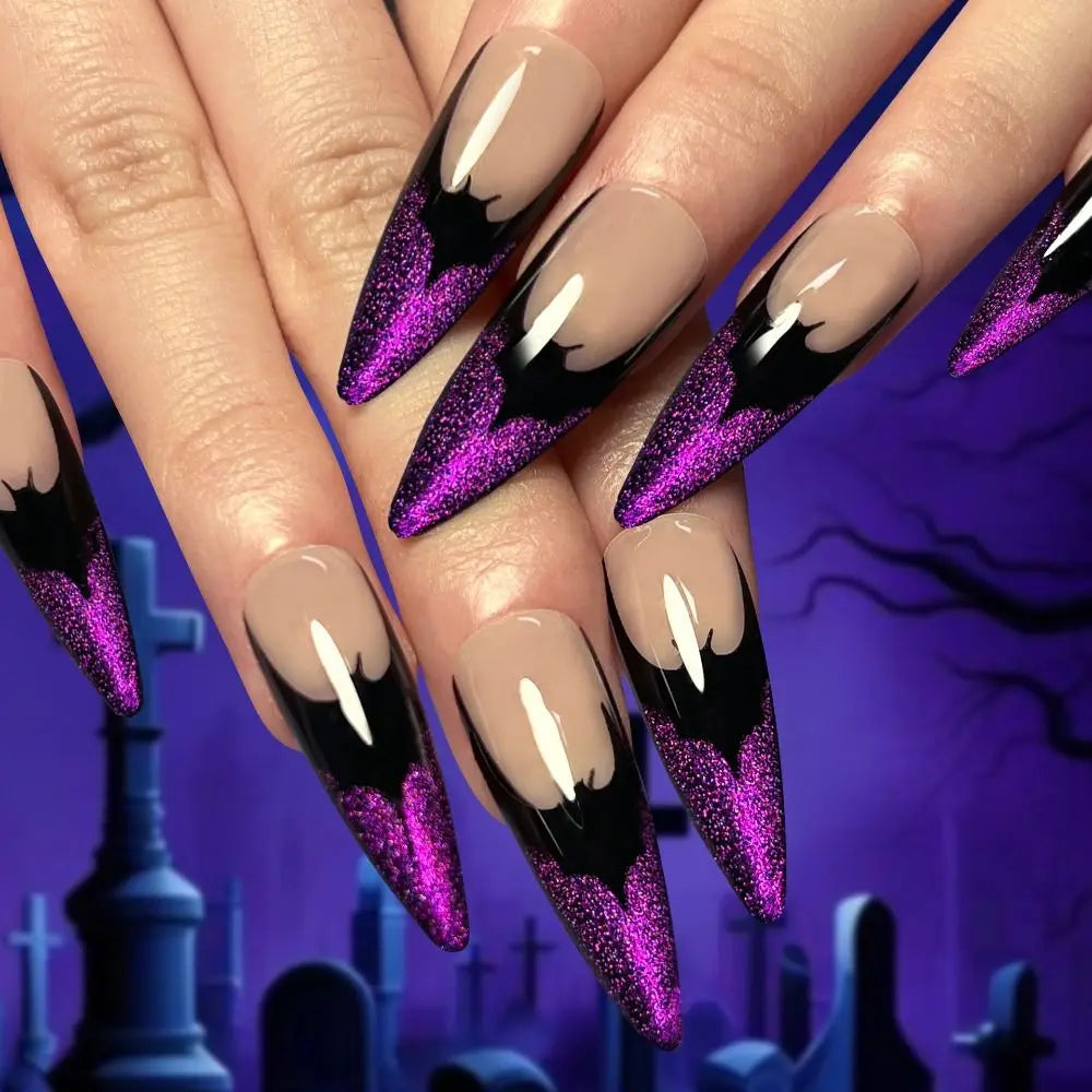 Visual Impact Halloween Press on Nails Various Styles Detachable Halloween Fake Nails Festive Atmosphere DIY