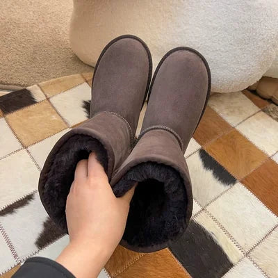 Natural Fur Classic Genuine Sheepskin Women Boots Women Shoes Women Flats Boots Women's Winter Wool Warmth Woman Snow Boots