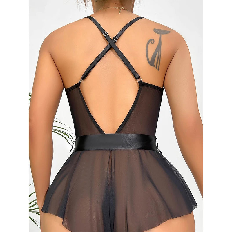 Lingerie Sexy Hot Woman Lace Babydoll Chemise Dress Erotic Underwear Set Lenceria Sexi Porno Costumes Sleepwear Exotic Apparel