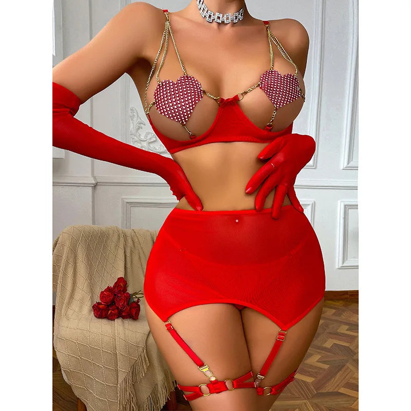 lingerie sexy hot girl ring adult female Bodysuit women daring Erotic set Sexual underwear costume porn outfitsFor 18 Sex Toy