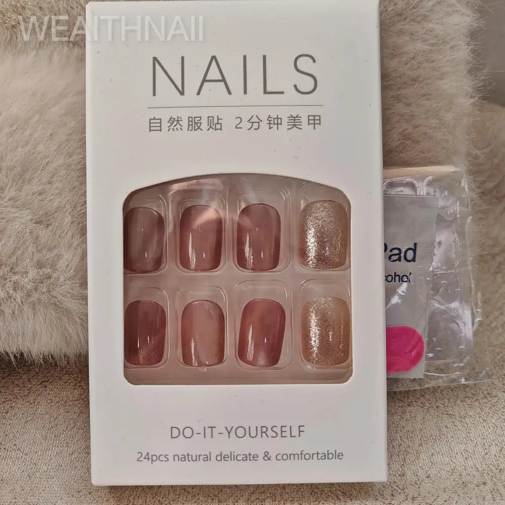 24 Pcs Green Solid Color Finger Nails Simple Press on Acrylic Nails for Gluing Ready Square Nail Tips Realistic False Nails 2025