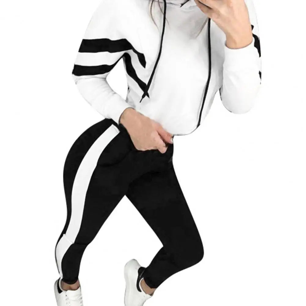 2 Pieces Set Women 2021 hot style Europe America autumn hooded fleece suit two-piece show hilum Sports Set Hooded Sportswear Set