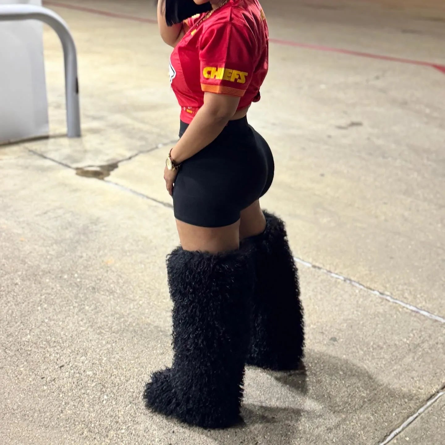 Over The Knee  Thigh High Mongolian Fur Boots Faux Tall Boots for Women