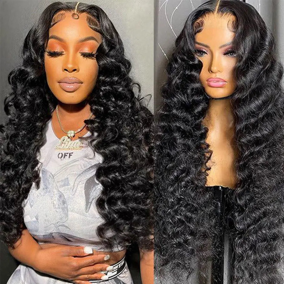Yawawe Hair Glueless preplucked Deep wave human wigs ready to go HD lace frontal wig Wear Go human hair wigs for women