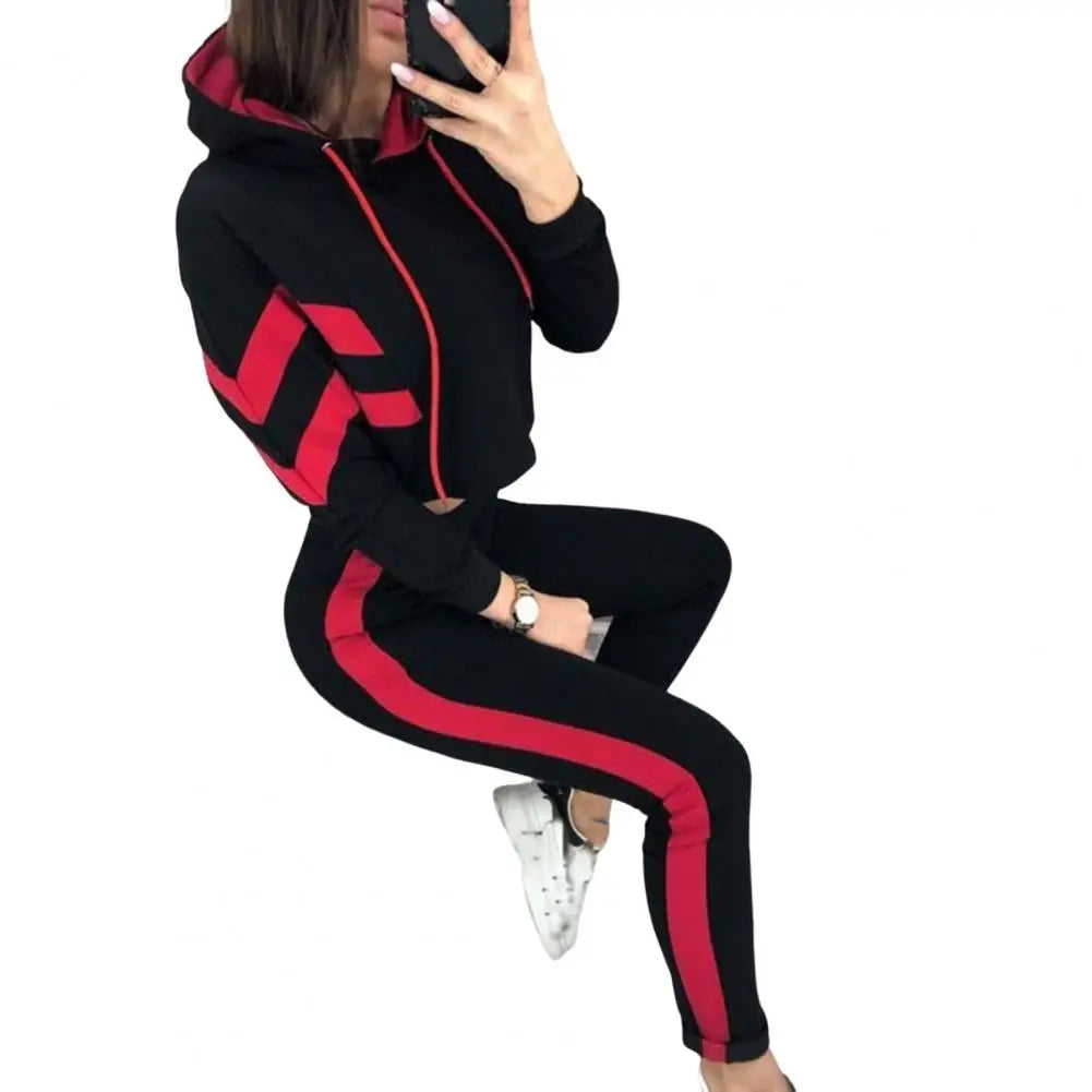 2 Pieces Set Women 2021 hot style Europe America autumn hooded fleece suit two-piece show hilum Sports Set Hooded Sportswear Set